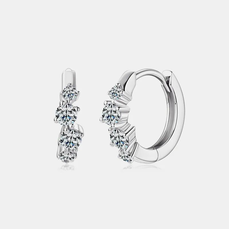 925 Sterling Silver Moissanite Huggie Earrings - 14K Gold Plated - Apparel & Accessories > Jewelry > Earrings | VivaMix Store925 Sterling Silver Moissanite Huggie Earrings - 14K Gold Plated - VivaMix Store