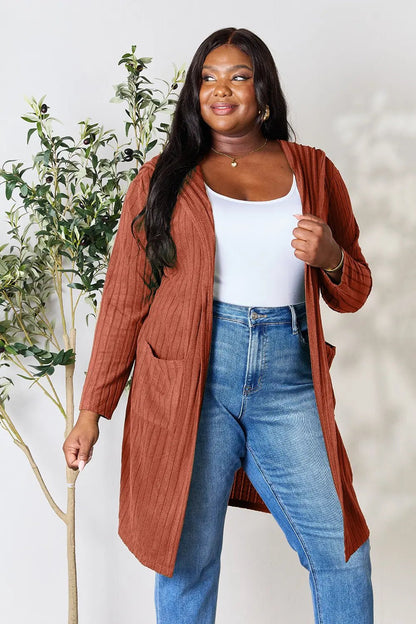 Basic Bae Full Size Hooded Sweater Cardigan - | VivaMix StoreBasic Bae Full Size Hooded Sweater Cardigan - VivaMix Store
