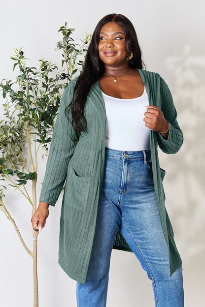 Basic Bae Full Size Hooded Sweater Cardigan - | VivaMix StoreBasic Bae Full Size Hooded Sweater Cardigan - VivaMix Store
