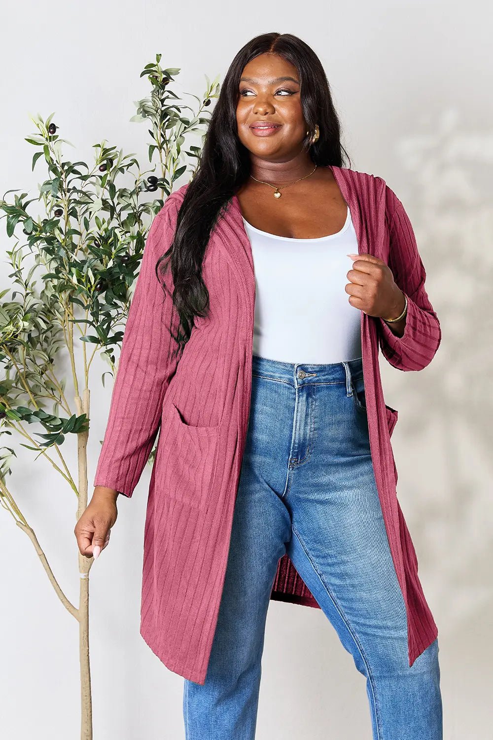 Basic Bae Full Size Hooded Sweater Cardigan - | VivaMix StoreBasic Bae Full Size Hooded Sweater Cardigan - VivaMix Store
