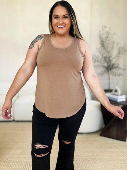 Basic Bae Full Size Round Neck Curved Hem Tank - | VivaMix StoreBasic Bae Full Size Round Neck Curved Hem Tank - VivaMix Store