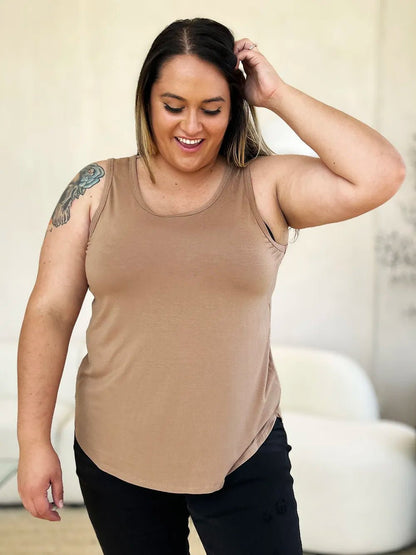 Basic Bae Full Size Round Neck Curved Hem Tank - | VivaMix StoreBasic Bae Full Size Round Neck Curved Hem Tank - VivaMix Store