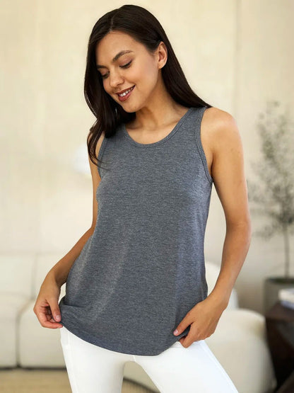 Basic Bae Full Size Round Neck Curved Hem Tank - | VivaMix StoreBasic Bae Full Size Round Neck Curved Hem Tank - VivaMix Store