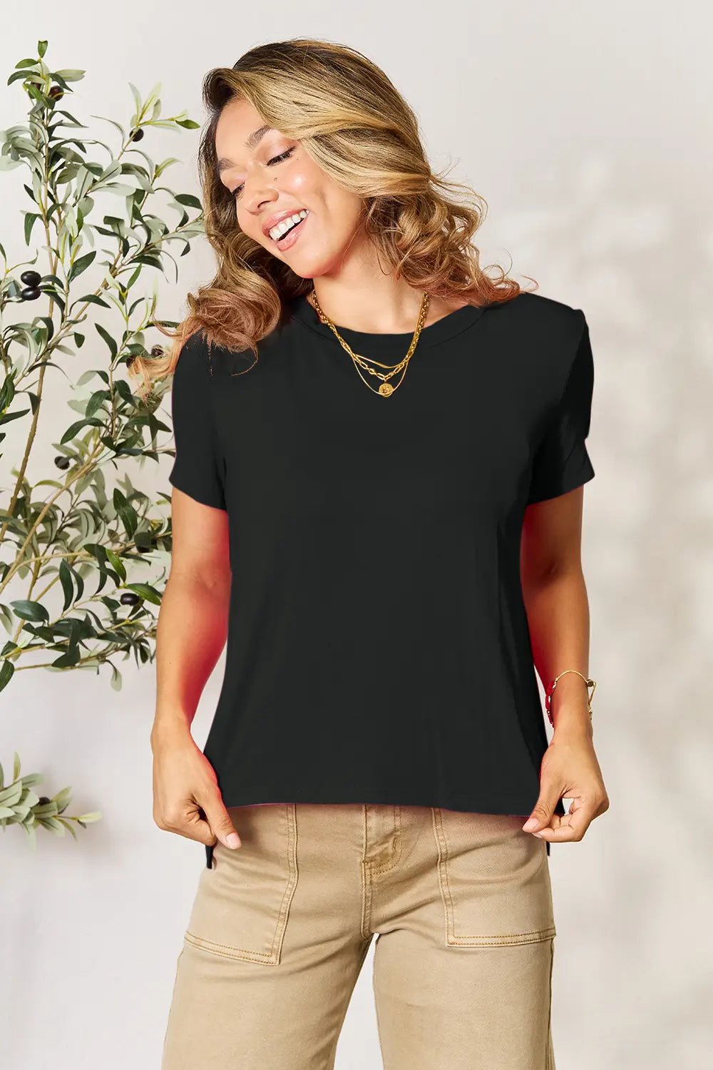 Basic Bae Full Size Round Neck Short Sleeve T-Shirt Plus Size - | VivaMix StoreBasic Bae Full Size Round Neck Short Sleeve T-Shirt Plus Size - VivaMix Store