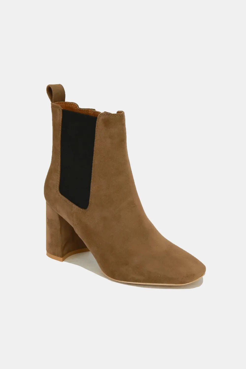 Beast Fashion Faux Suede Block Heel Chelsea Boots with Elastic Side Panel - | VivaMix StoreBeast Fashion Faux Suede Block Heel Chelsea Boots with Elastic Side Panel - VivaMix Store