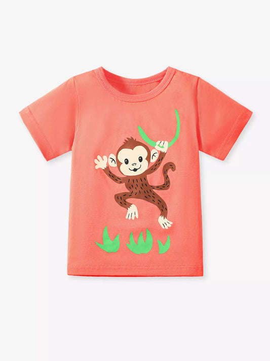 Children's Monkey Graphic Short Sleeve T-Shirt - | VivaMix StoreChildren's Monkey Graphic Short Sleeve T-Shirt - VivaMix Store