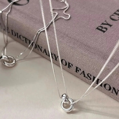 Double Strand 925 Sterling Silver Necklace - Elegant Layered Chain - | VivaMix StoreDouble Strand 925 Sterling Silver Necklace - Elegant Layered Chain - VivaMix Store