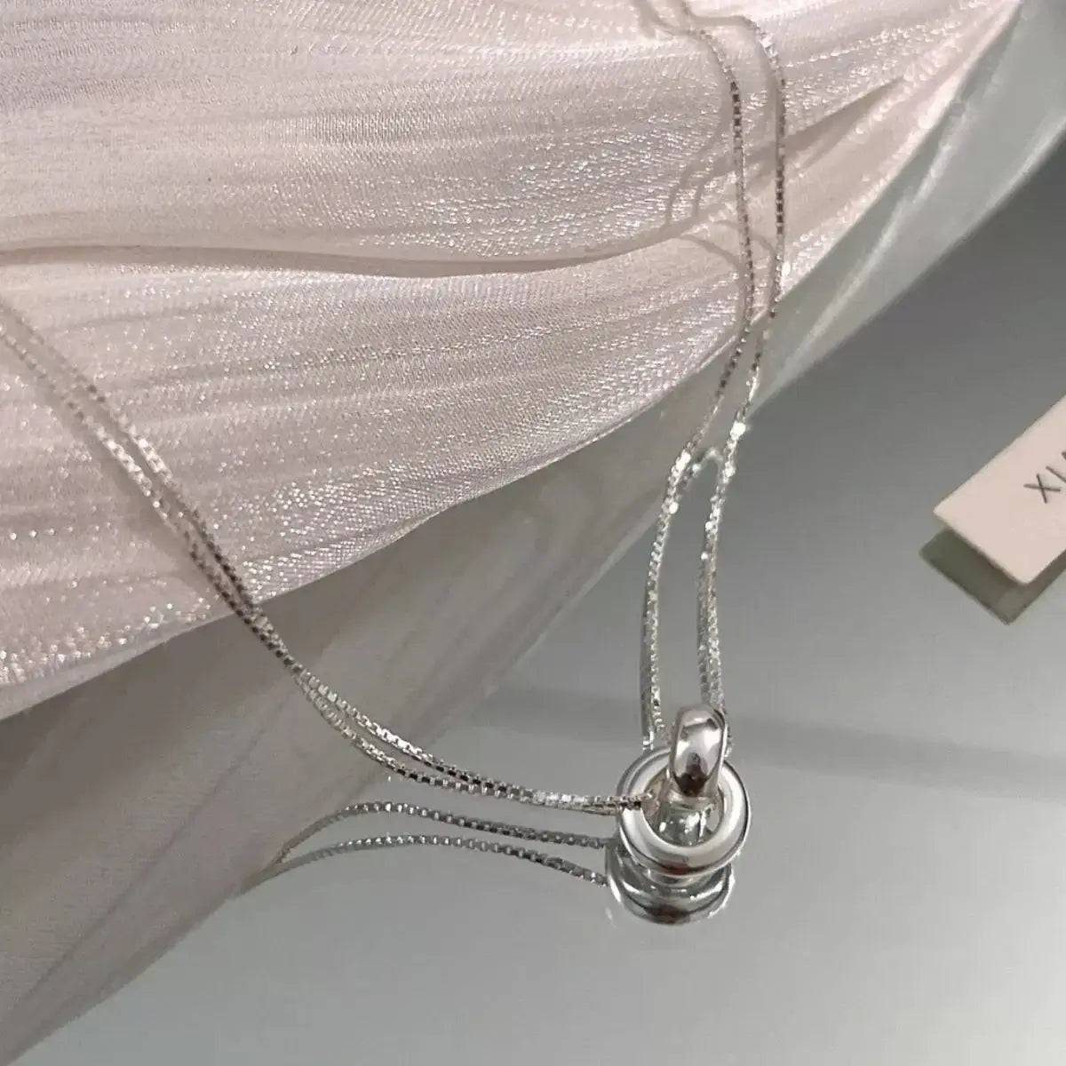 Double Strand 925 Sterling Silver Necklace - Elegant Layered Chain - | VivaMix StoreDouble Strand 925 Sterling Silver Necklace - Elegant Layered Chain - VivaMix Store