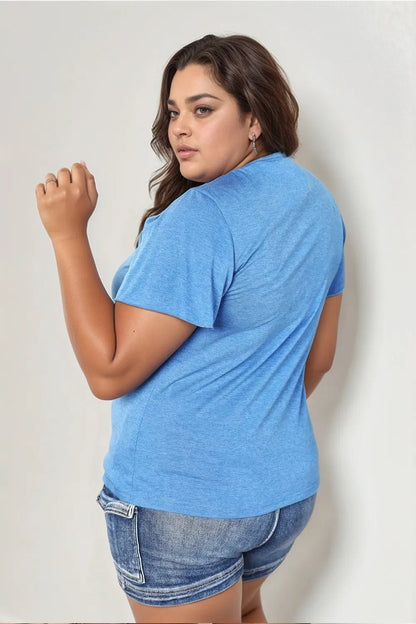 Double Take Ruched V - Neck Short Sleeve T-Shirt - | VivaMix StoreDouble Take Ruched V - Neck Short Sleeve T-Shirt - VivaMix Store