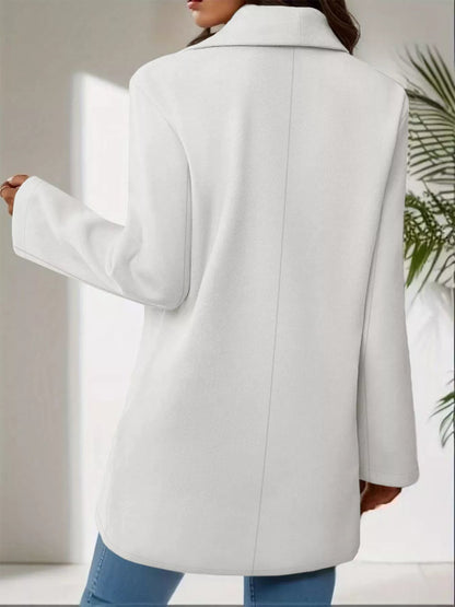 Elegant Wool Blend Overcoat - Women's Classic Lapel Collar Coat - Apparel & Accessories > Clothing > Outerwear > Coats & Jackets | VivaMix StoreElegant Wool Blend Overcoat - Women's Classic Lapel Collar Coat - VivaMix Store