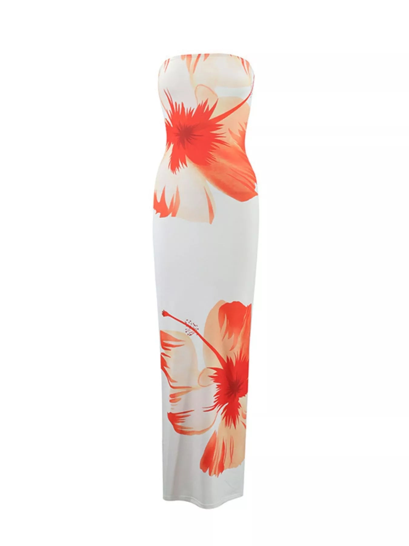 Floral Print Strapless Bodycon Maxi Dress - | VivaMix StoreFloral Print Strapless Bodycon Maxi Dress - VivaMix Store