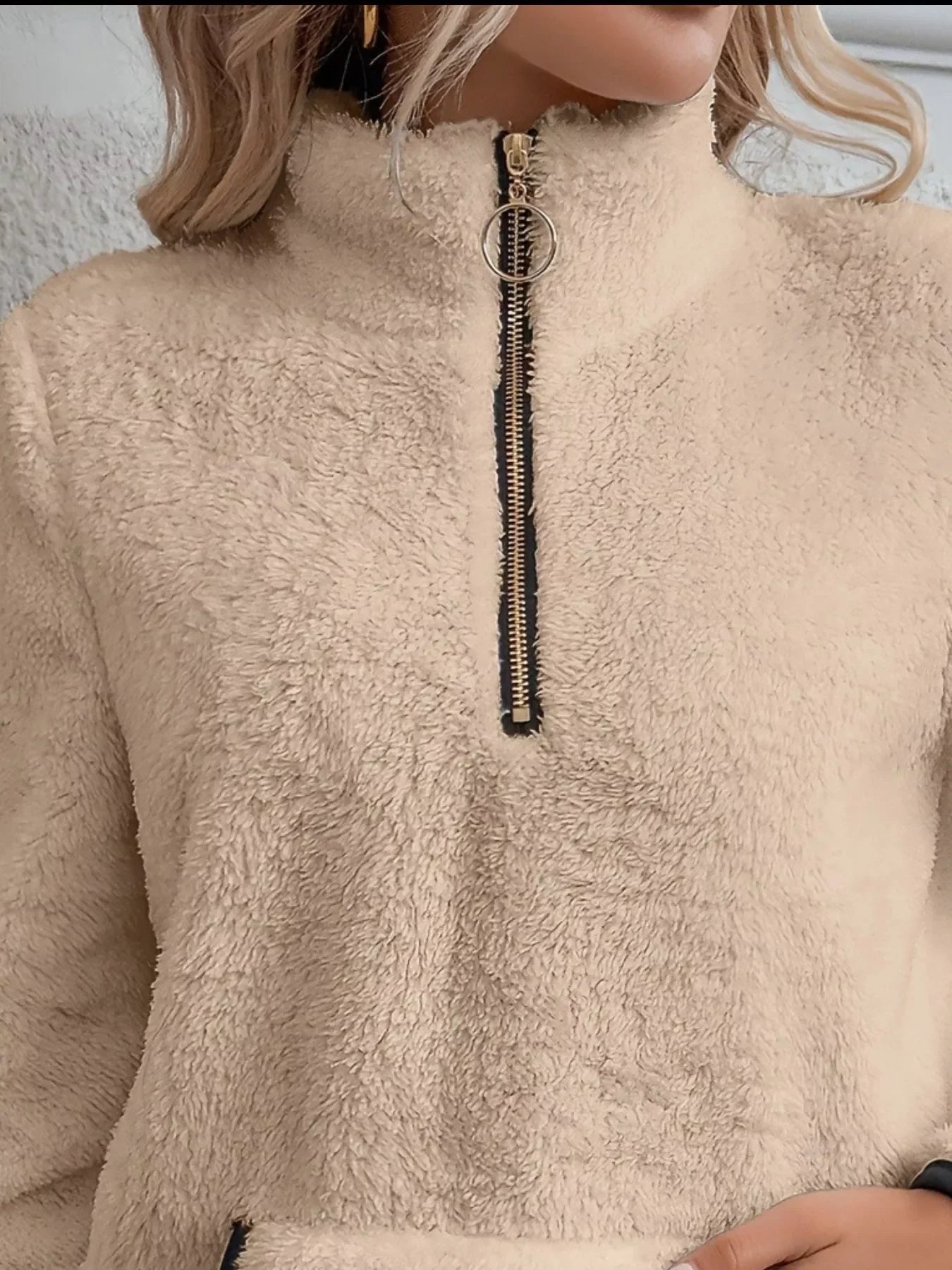 Women's Fleece Quarter Zip Sweatshirt - Plus Size Long Sleeve - Apparel & Accessories > Clothing > Activewear > Sweatshirts | VivaMix StoreWomen's Fleece Quarter Zip Sweatshirt - Plus Size Long Sleeve - VivaMix Store