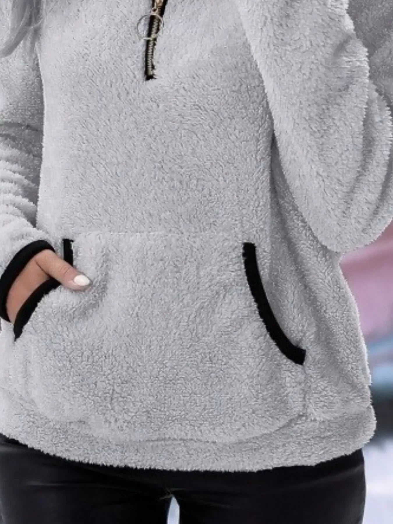 Women's Fleece Quarter Zip Sweatshirt - Plus Size Long Sleeve - Apparel & Accessories > Clothing > Activewear > Sweatshirts | VivaMix StoreWomen's Fleece Quarter Zip Sweatshirt - Plus Size Long Sleeve - VivaMix Store