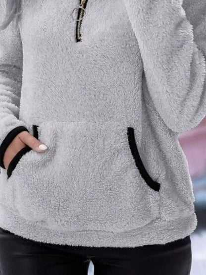 Women's Fleece Quarter Zip Sweatshirt - Plus Size Long Sleeve - Apparel & Accessories > Clothing > Activewear > Sweatshirts | VivaMix StoreWomen's Fleece Quarter Zip Sweatshirt - Plus Size Long Sleeve - VivaMix Store