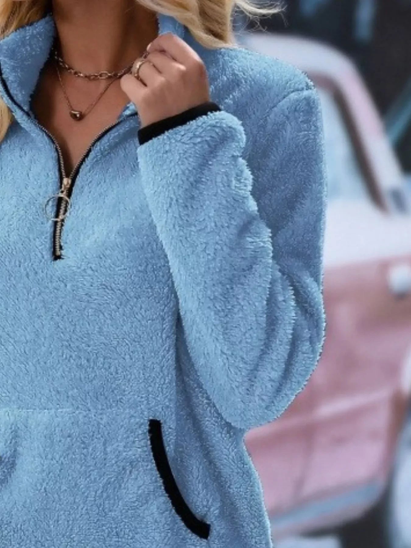 Women's Fleece Quarter Zip Sweatshirt - Plus Size Long Sleeve - Apparel & Accessories > Clothing > Activewear > Sweatshirts | VivaMix StoreWomen's Fleece Quarter Zip Sweatshirt - Plus Size Long Sleeve - VivaMix Store