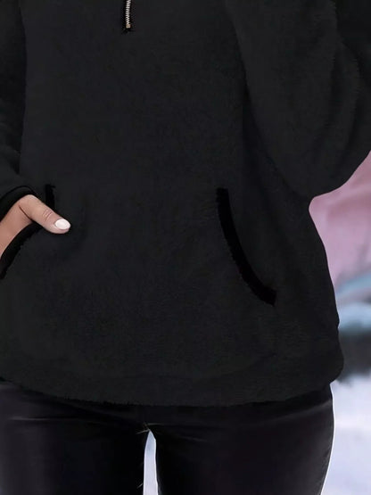 Women's Fleece Quarter Zip Sweatshirt - Plus Size Long Sleeve - Apparel & Accessories > Clothing > Activewear > Sweatshirts | VivaMix StoreWomen's Fleece Quarter Zip Sweatshirt - Plus Size Long Sleeve - VivaMix Store