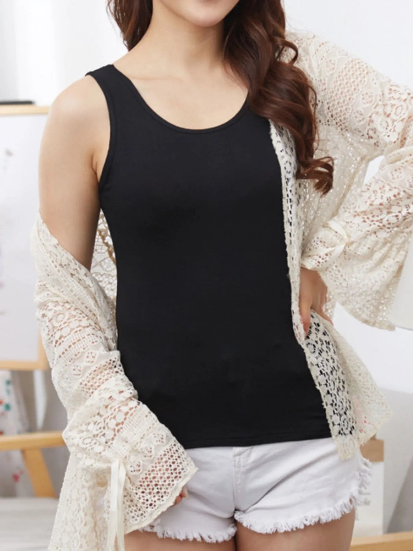 Full Size Scoop Neck Wide Strap Tank Plus Size - | VivaMix StoreFull Size Scoop Neck Wide Strap Tank Plus Size - VivaMix Store