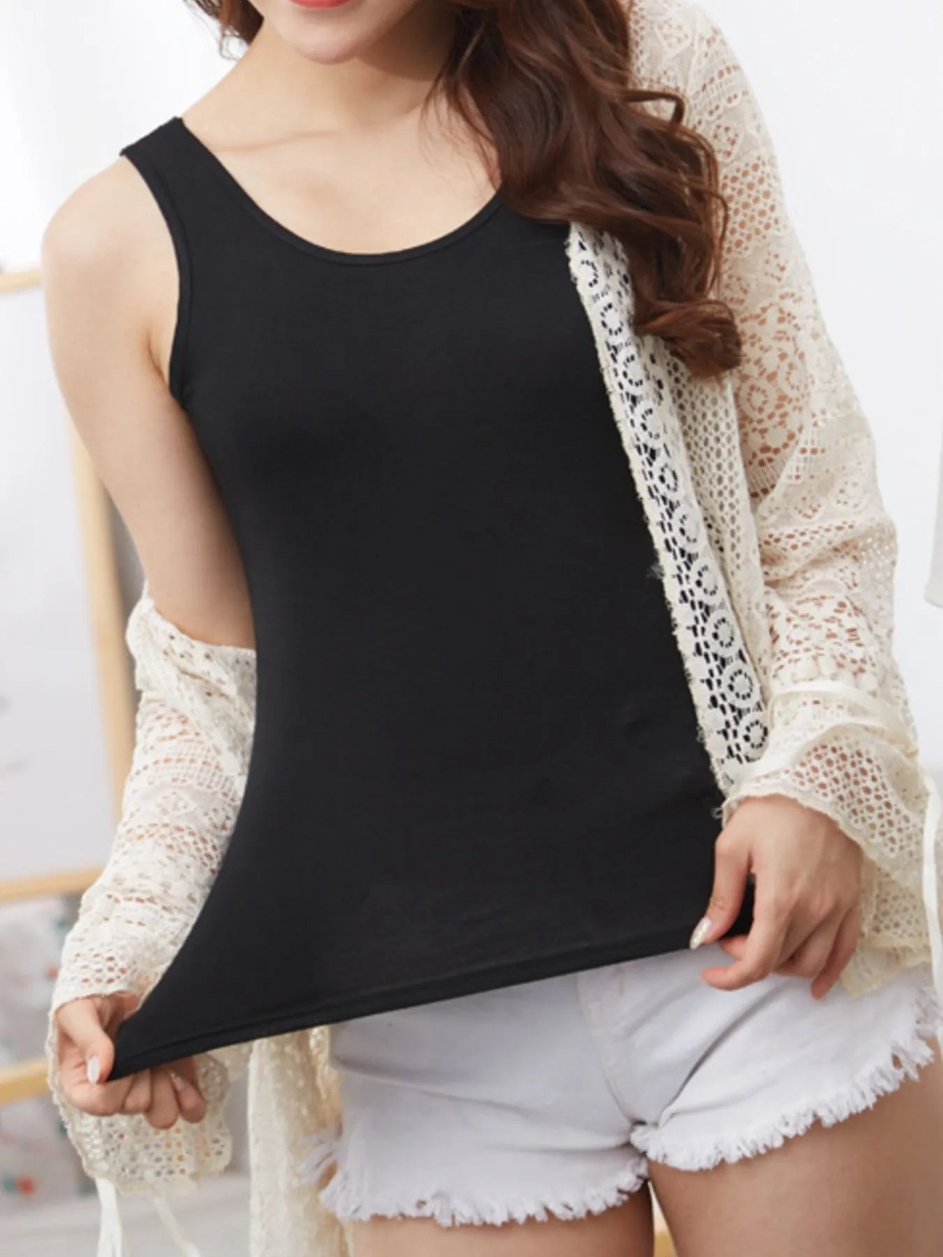 Full Size Scoop Neck Wide Strap Tank Plus Size - | VivaMix StoreFull Size Scoop Neck Wide Strap Tank Plus Size - VivaMix Store