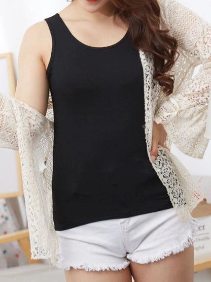 Full Size Scoop Neck Wide Strap Tank Plus Size - | VivaMix StoreFull Size Scoop Neck Wide Strap Tank Plus Size - VivaMix Store