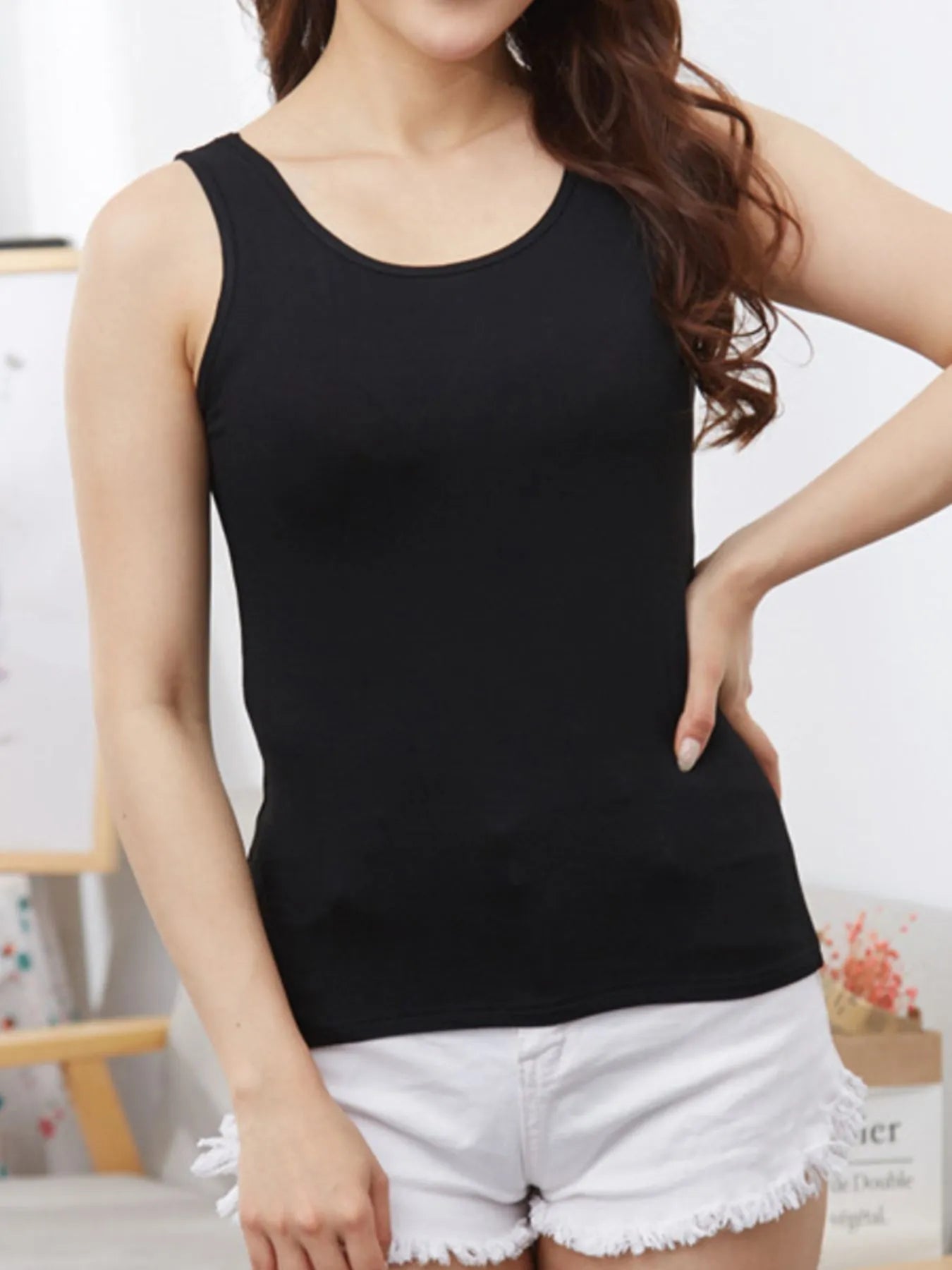 Full Size Scoop Neck Wide Strap Tank Plus Size - | VivaMix StoreFull Size Scoop Neck Wide Strap Tank Plus Size - VivaMix Store