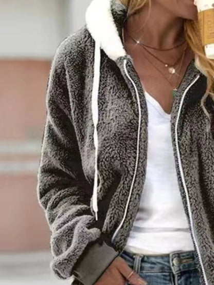 Hooded Fleece Zip - Up Jacket - Plus Size - Ropa de Invierno | VivaMix StoreHooded Fleece Zip - Up Jacket - Plus Size - VivaMix Store