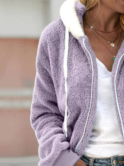 Hooded Fleece Zip - Up Jacket - Plus Size - Ropa de Invierno | VivaMix StoreHooded Fleece Zip - Up Jacket - Plus Size - VivaMix Store