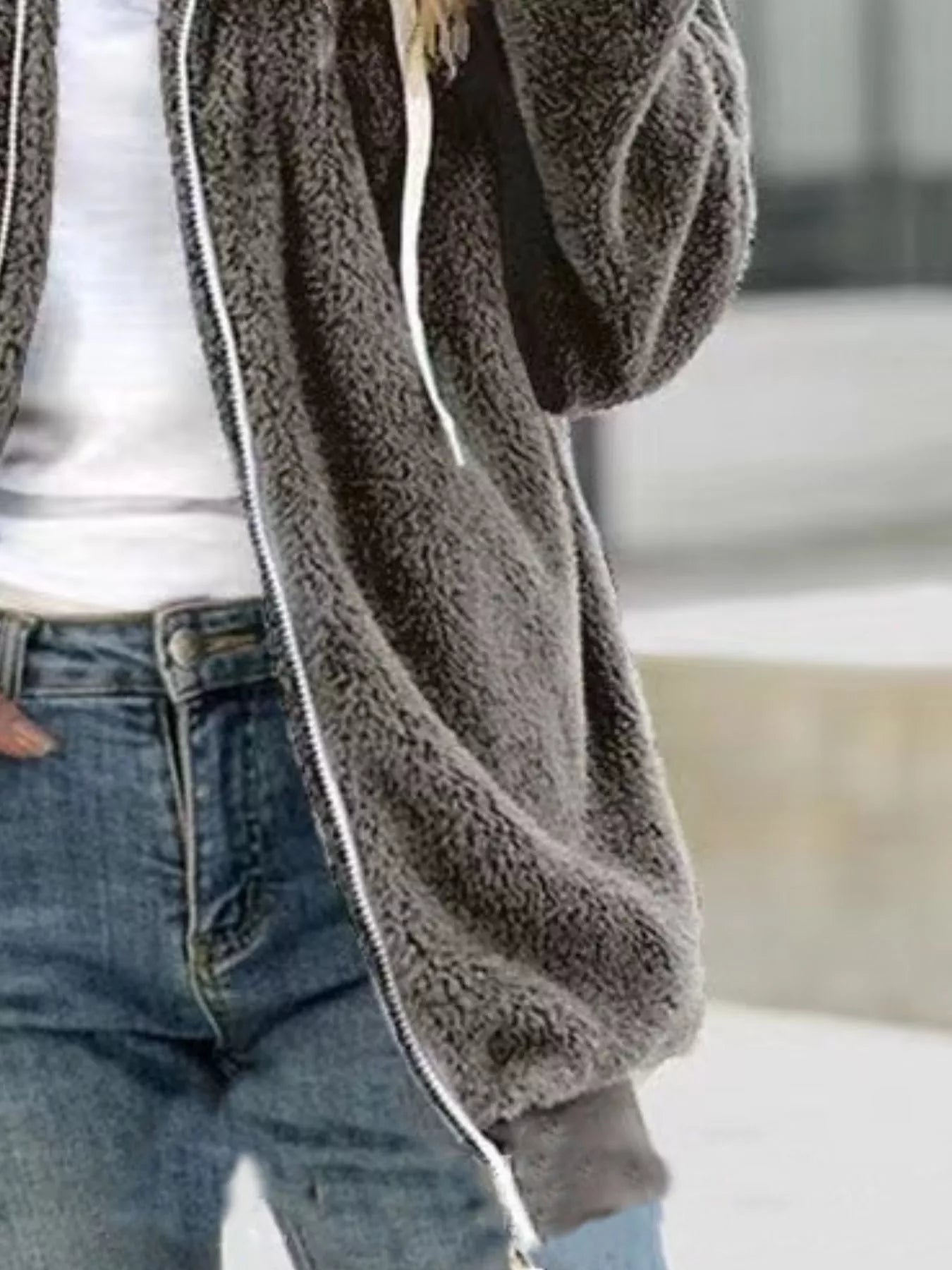 Hooded Fleece Zip - Up Jacket - Plus Size - Ropa de Invierno | VivaMix StoreHooded Fleece Zip - Up Jacket - Plus Size - VivaMix Store