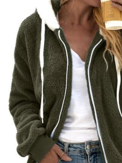 Hooded Fleece Zip - Up Jacket - Plus Size - Ropa de Invierno | VivaMix StoreHooded Fleece Zip - Up Jacket - Plus Size - VivaMix Store