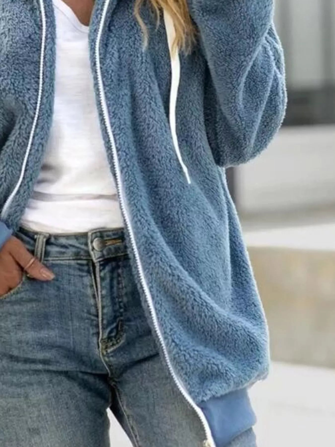 Hooded Fleece Zip - Up Jacket - Plus Size - Ropa de Invierno | VivaMix StoreHooded Fleece Zip - Up Jacket - Plus Size - VivaMix Store