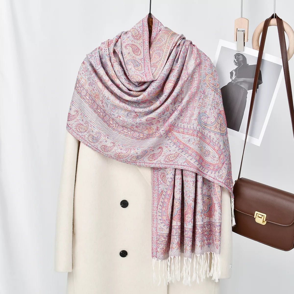 Paisley Patterned Raw Hem Scarf - | VivaMix StorePaisley Patterned Raw Hem Scarf - VivaMix Store