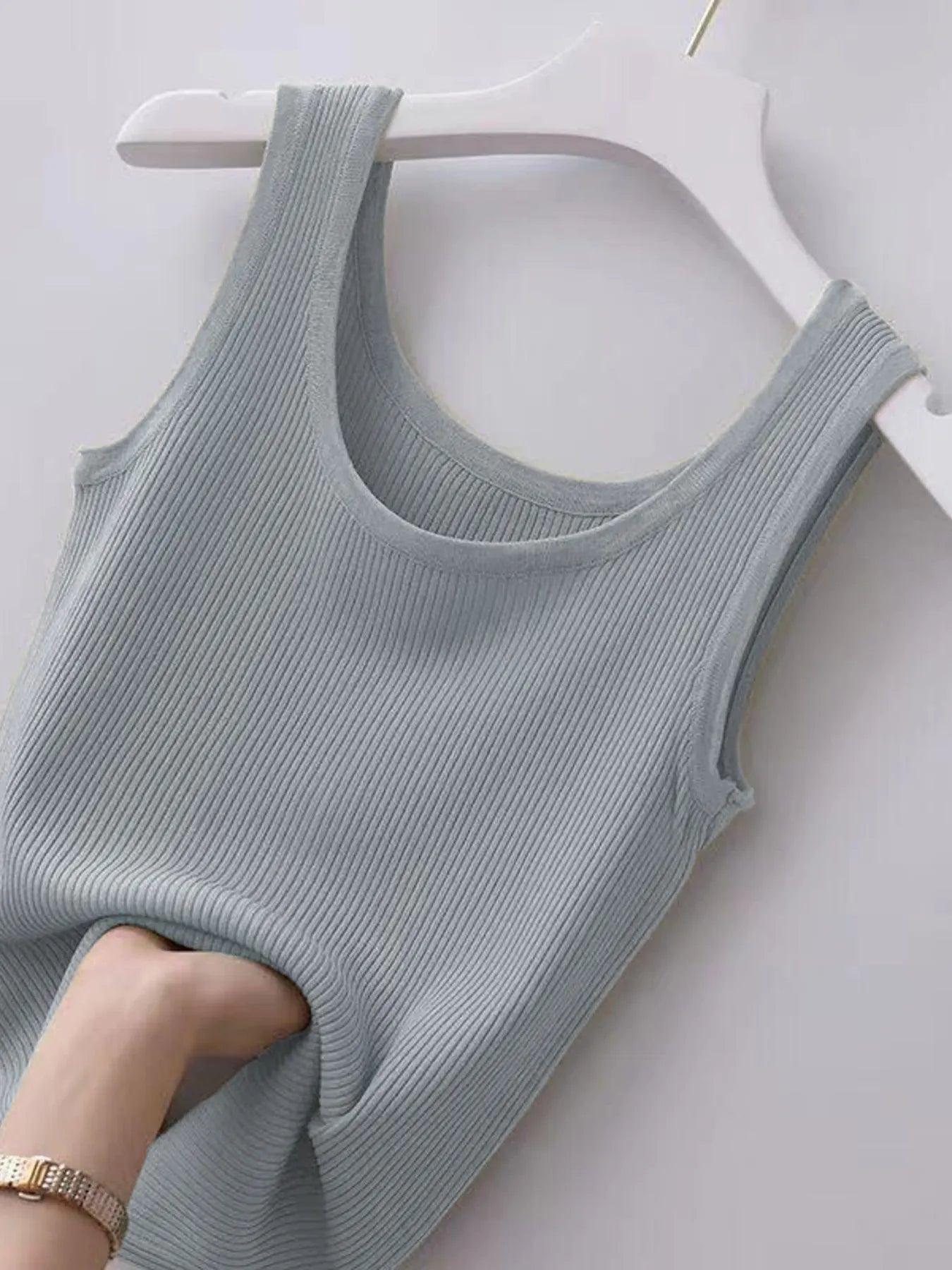 Plus Size Ribbed Knit Scoop Neck Tank Top - | VivaMix StorePlus Size Ribbed Knit Scoop Neck Tank Top - VivaMix Store