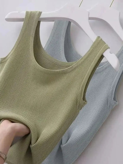 Plus Size Ribbed Knit Scoop Neck Tank Top - | VivaMix StorePlus Size Ribbed Knit Scoop Neck Tank Top - VivaMix Store