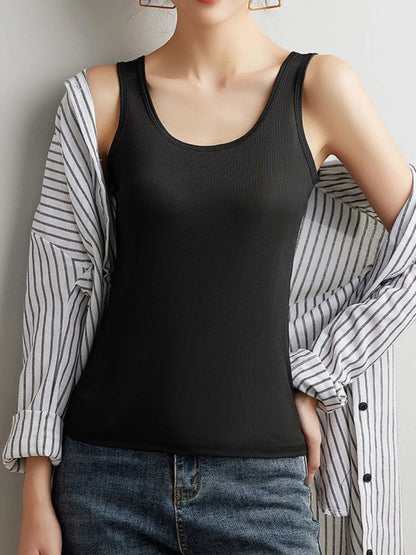 Plus Size Ribbed Scoop Neck Tank Top - | VivaMix StorePlus Size Ribbed Scoop Neck Tank Top - VivaMix Store