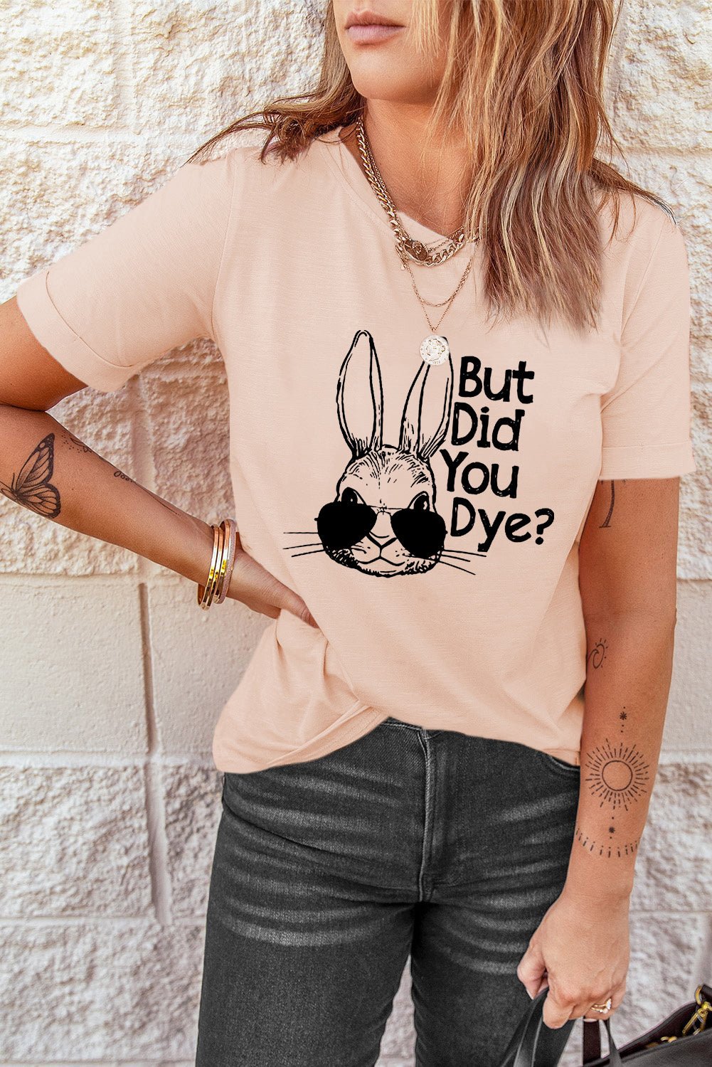 Rabbit Graphic Round Neck T-Shirt - | VivaMix StoreRabbit Graphic Round Neck T-Shirt - VivaMix Store