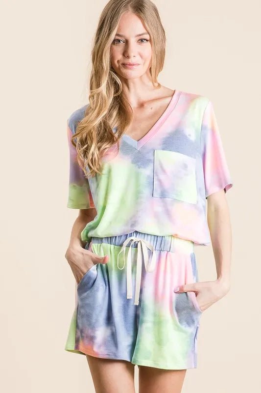 Tie Dye Casual Shorts with Drawstring - Cotton Twill Tape - Shorts | VivaMix StoreTie Dye Casual Shorts with Drawstring - Cotton Twill Tape - VivaMix Store