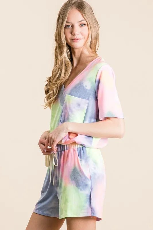 Tie Dye Casual Shorts with Drawstring - Cotton Twill Tape - Shorts | VivaMix StoreTie Dye Casual Shorts with Drawstring - Cotton Twill Tape - VivaMix Store