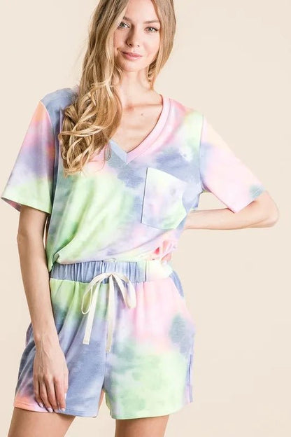 Tie Dye Casual Shorts with Drawstring - Cotton Twill Tape - Shorts | VivaMix StoreTie Dye Casual Shorts with Drawstring - Cotton Twill Tape - VivaMix Store