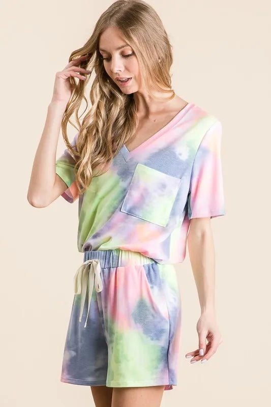 Tie Dye Casual Shorts with Drawstring - Cotton Twill Tape - Shorts | VivaMix StoreTie Dye Casual Shorts with Drawstring - Cotton Twill Tape - VivaMix Store