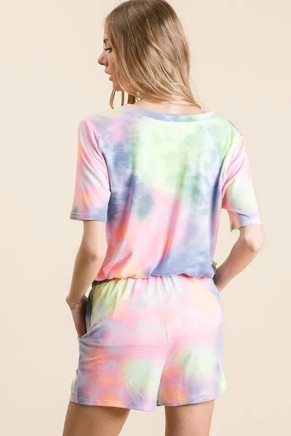 Tie Dye Casual Shorts with Drawstring - Cotton Twill Tape - Shorts | VivaMix StoreTie Dye Casual Shorts with Drawstring - Cotton Twill Tape - VivaMix Store