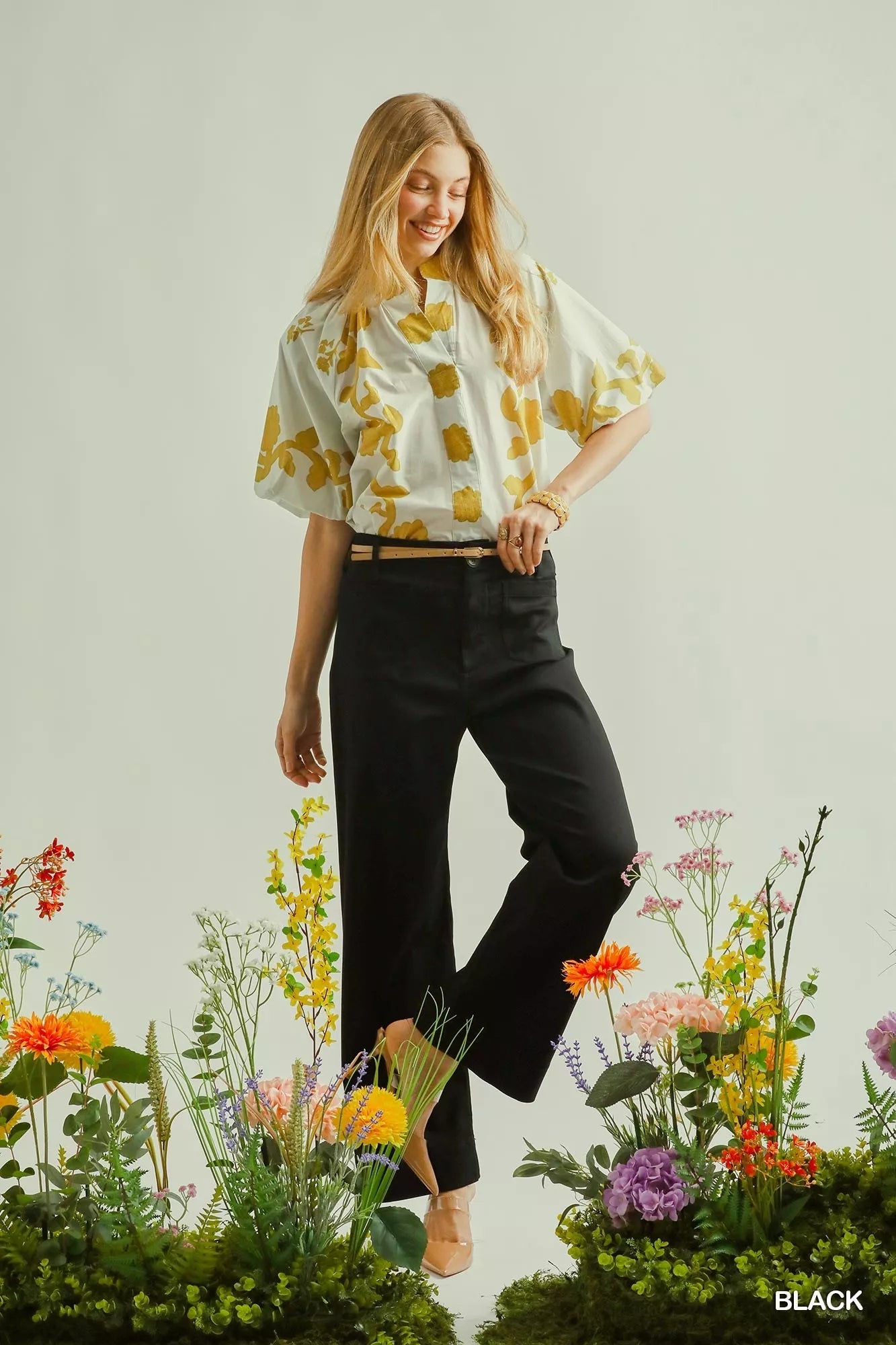Umgee Button Stretched Pants - | VivaMix StoreUmgee Button Stretched Pants - VivaMix Store