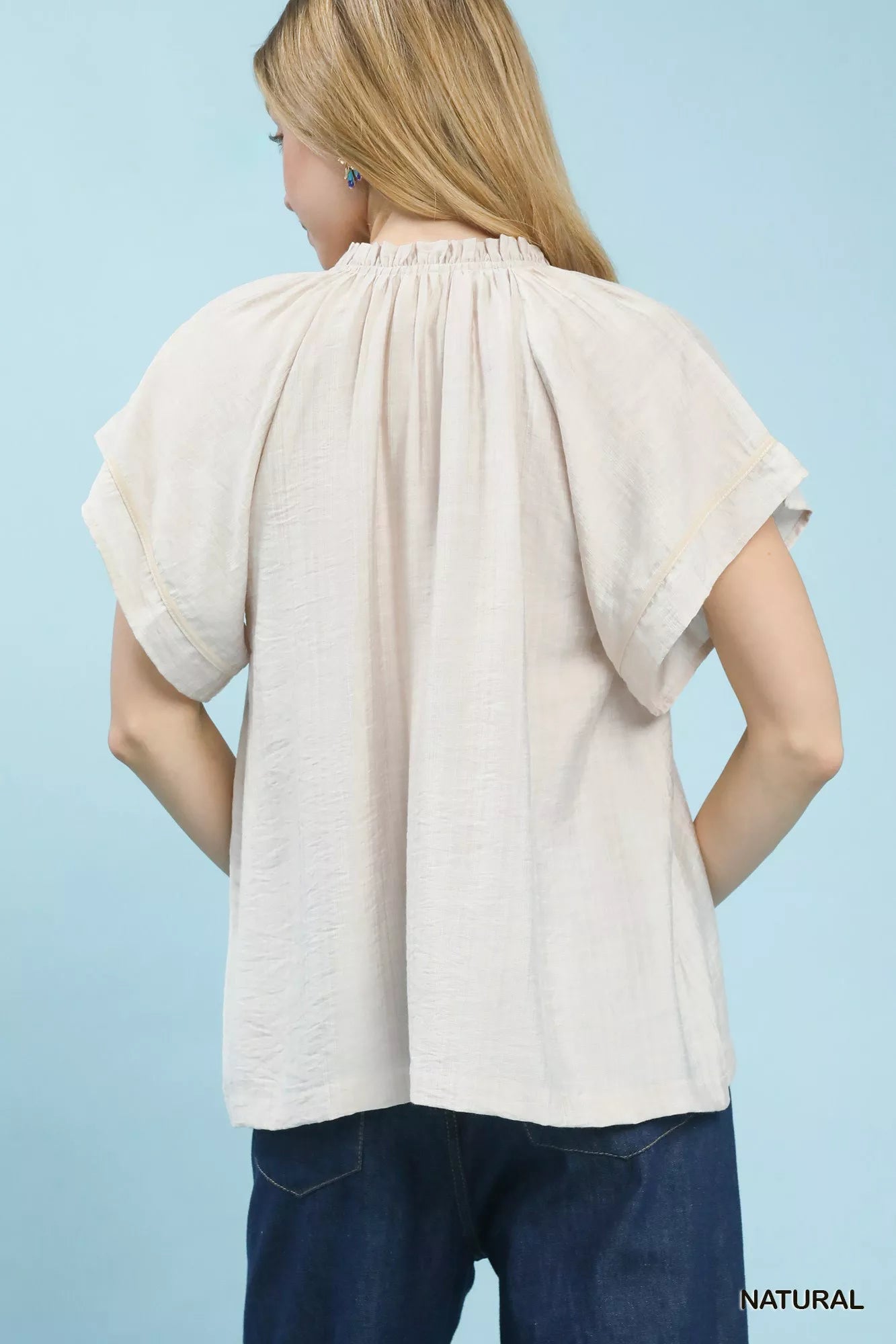 Umgee Embroidered Boho Blouse with Tassel Tie - | VivaMix StoreUmgee Embroidered Boho Blouse with Tassel Tie - VivaMix Store