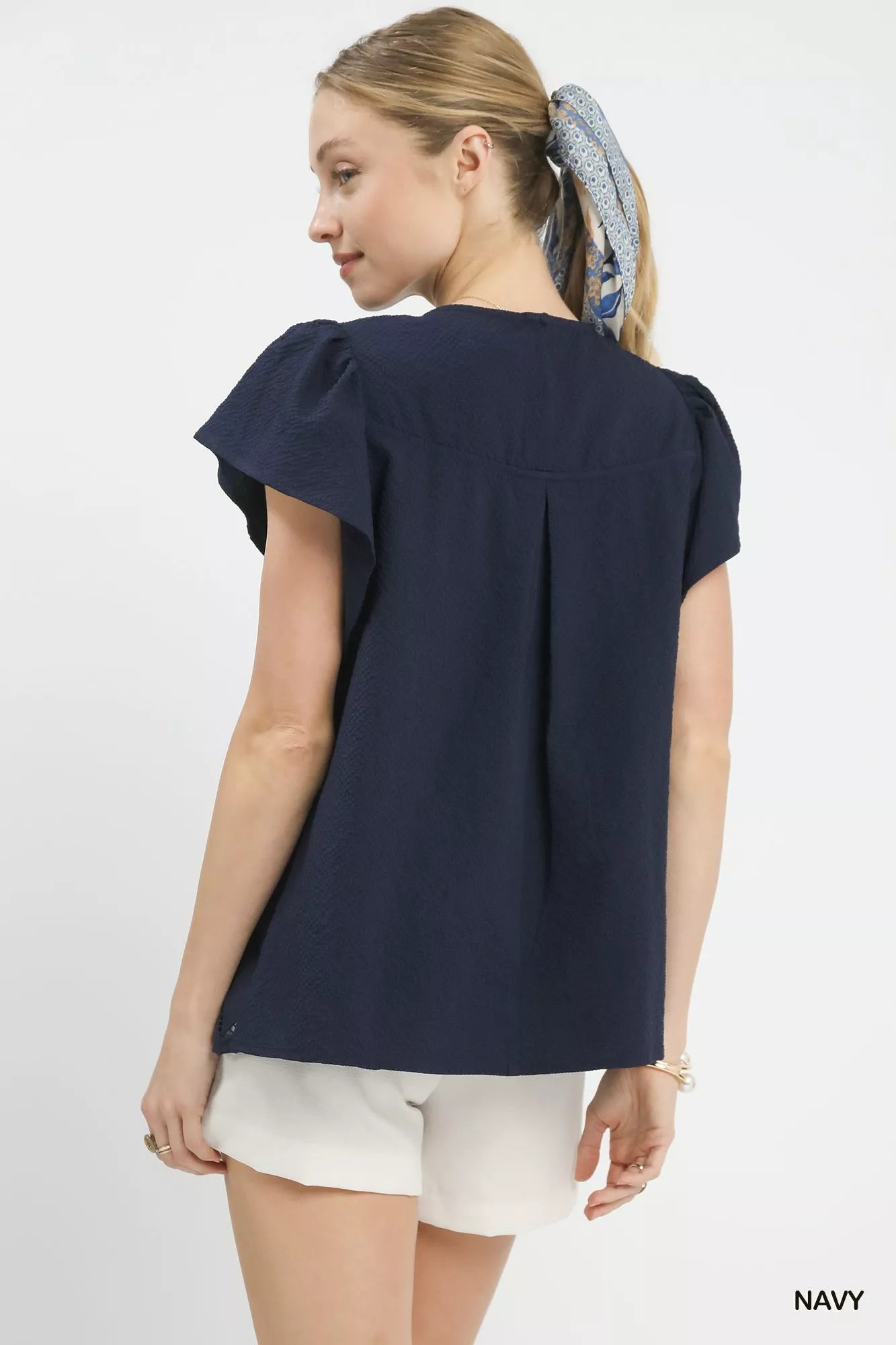 Umgee Floral Lace Overlay Flutter Sleeve Top - | VivaMix StoreUmgee Floral Lace Overlay Flutter Sleeve Top - VivaMix Store