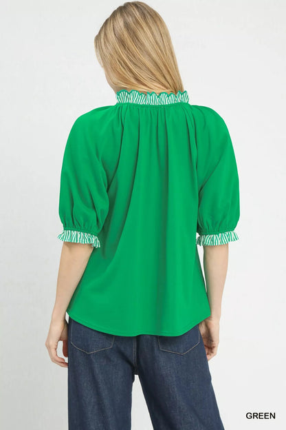 Umgee French Terry Collared Top - | VivaMix StoreUmgee French Terry Collared Top - VivaMix Store