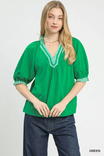 Umgee French Terry Collared Top - | VivaMix StoreUmgee French Terry Collared Top - VivaMix Store