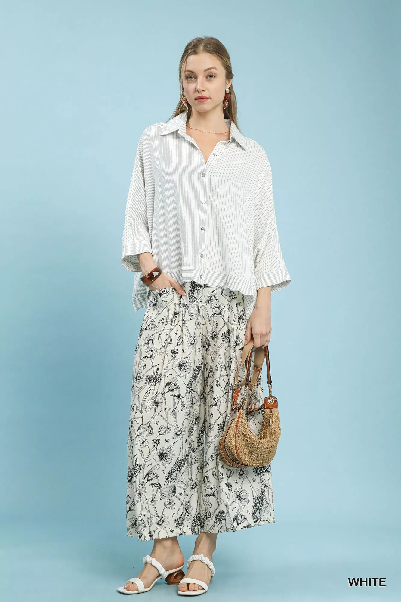 Umgee Oversized Striped Button - Down Shirt - | VivaMix StoreUmgee Oversized Striped Button - Down Shirt - VivaMix Store