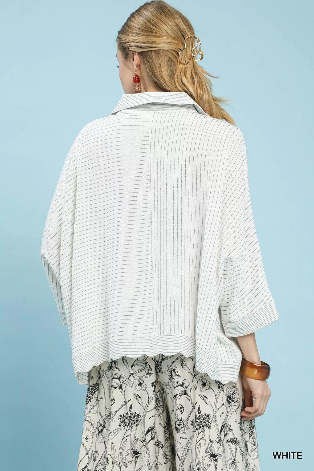 Umgee Oversized Striped Button - Down Shirt - | VivaMix StoreUmgee Oversized Striped Button - Down Shirt - VivaMix Store