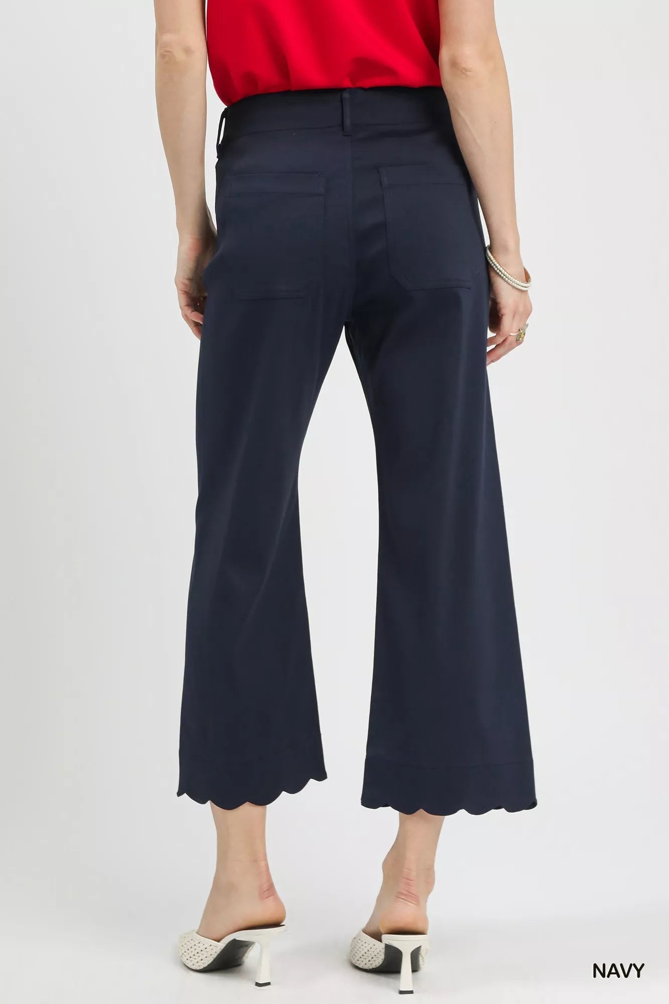 Umgee Scallop Hem Wide Leg Pants - | VivaMix StoreUmgee Scallop Hem Wide Leg Pants - VivaMix Store