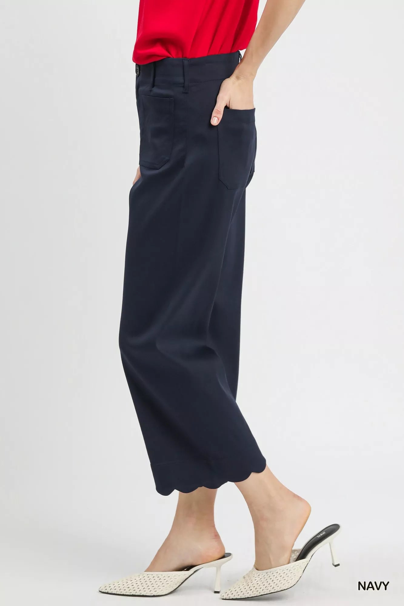 Umgee Scallop Hem Wide Leg Pants - | VivaMix StoreUmgee Scallop Hem Wide Leg Pants - VivaMix Store