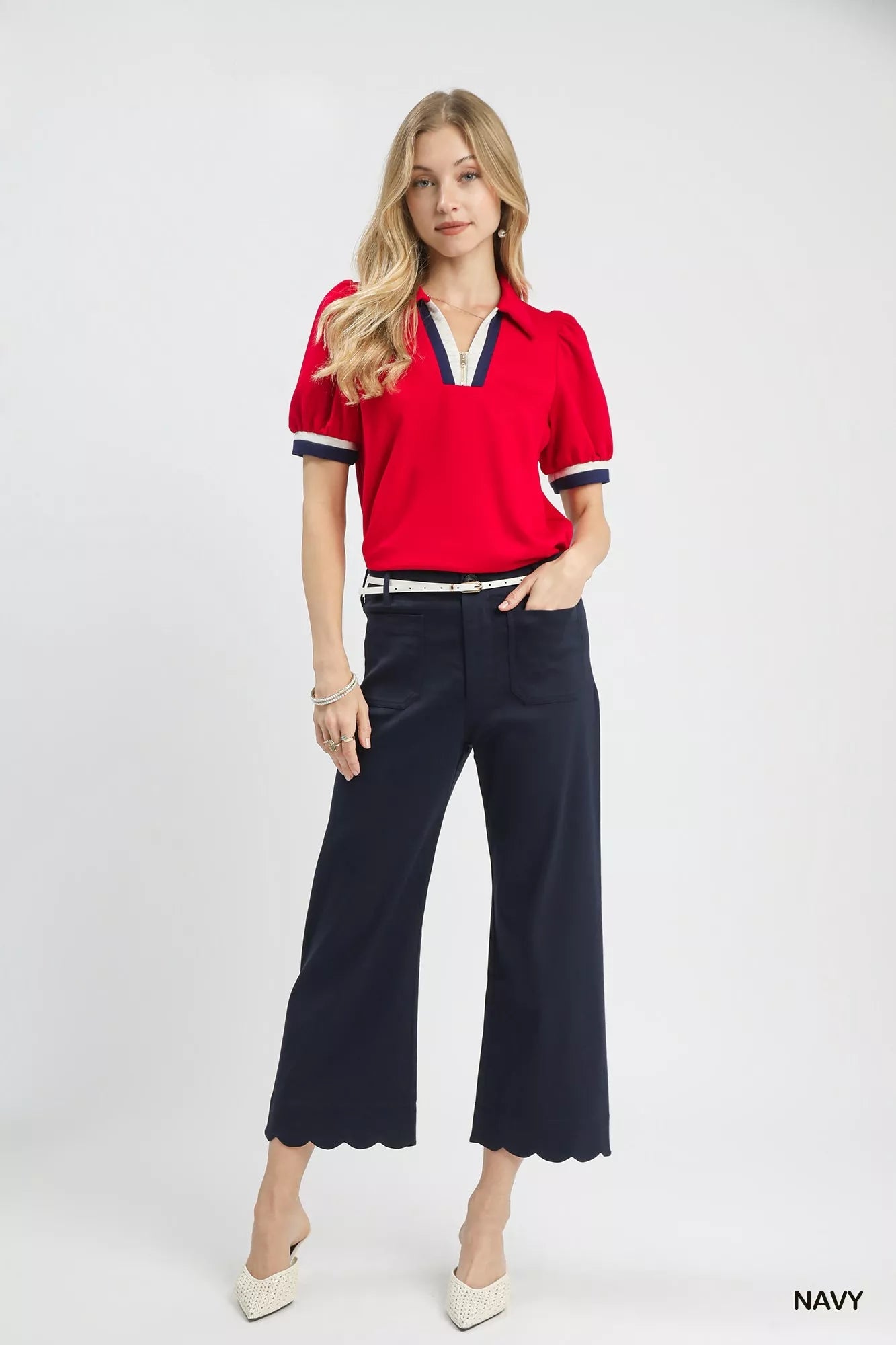 Umgee Scallop Hem Wide Leg Pants - | VivaMix StoreUmgee Scallop Hem Wide Leg Pants - VivaMix Store