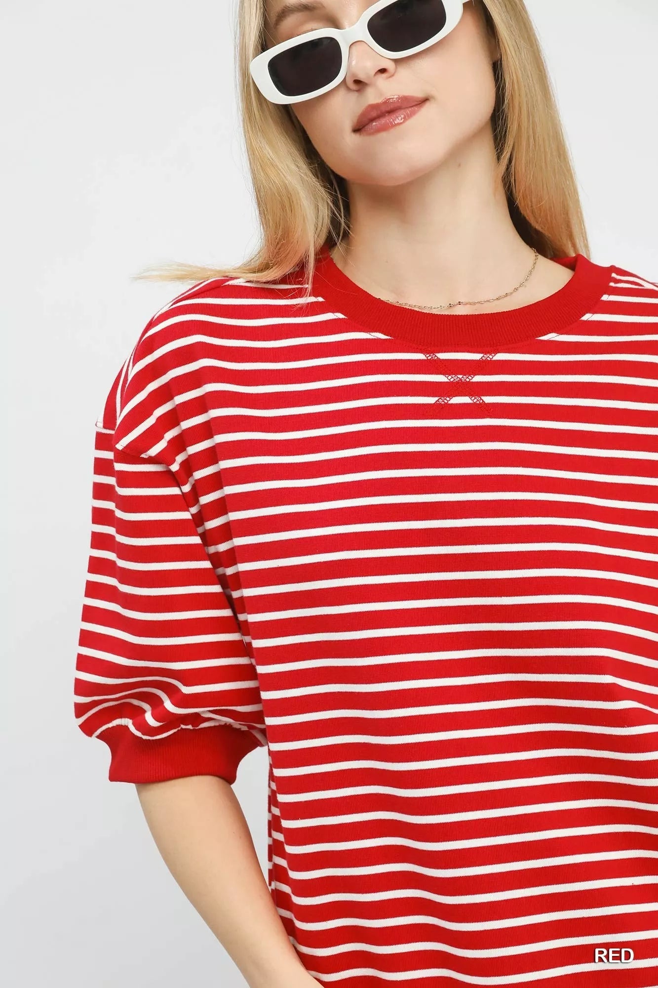 Umgee Striped Short Sleeve Pullover Top - | VivaMix StoreUmgee Striped Short Sleeve Pullover Top - VivaMix Store